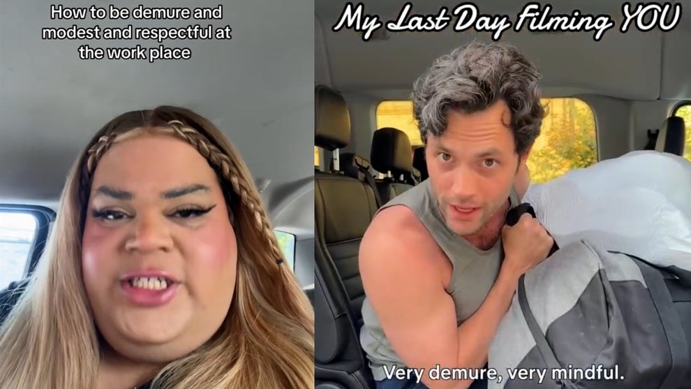 Shots of a woman in makeup on the left with medium-toned skin and a man with light-toned skin on the right.