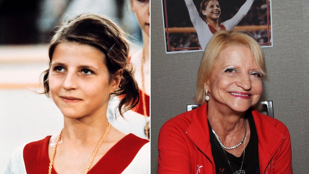 Olga Korbut in 1972 and 2017