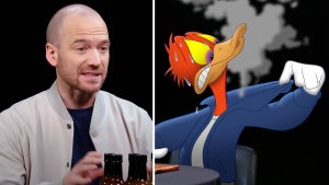 Sean Evans, Donald Duck on "Hot Ones" (Complex Media/YouTube)