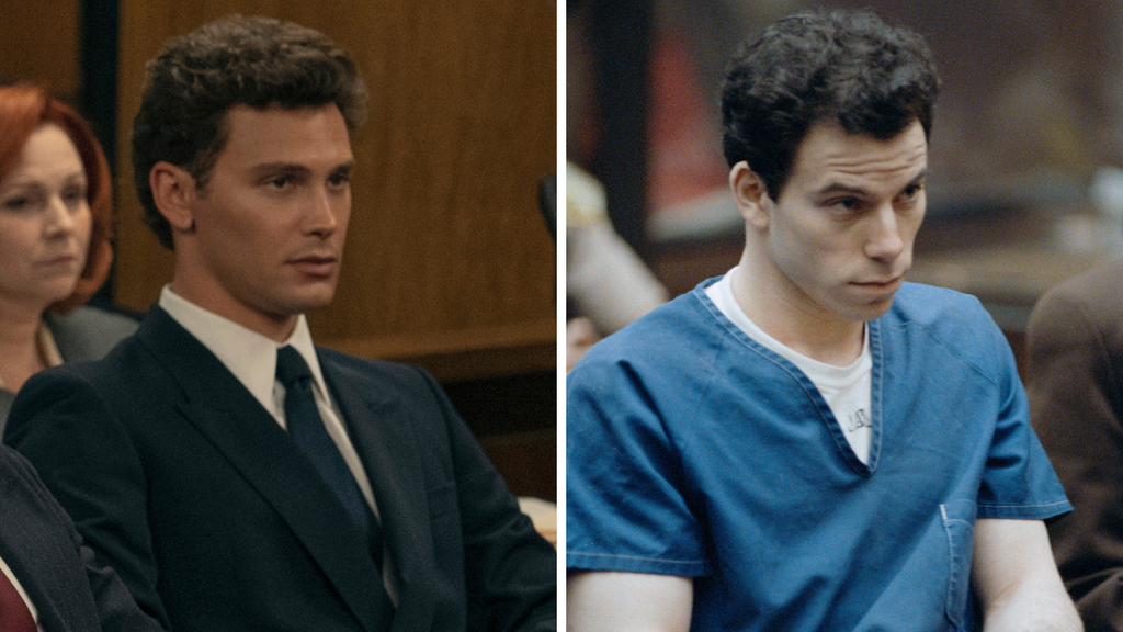 Cooper Koch as Erik Menendez (Credit: Netflix, Getty)