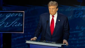 Donald Trump at the 2024 presidential debate against Kamala Harris