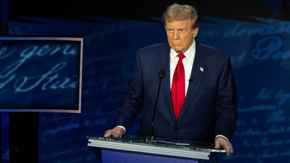 Donald Trump at the 2024 presidential debate against Kamala Harris