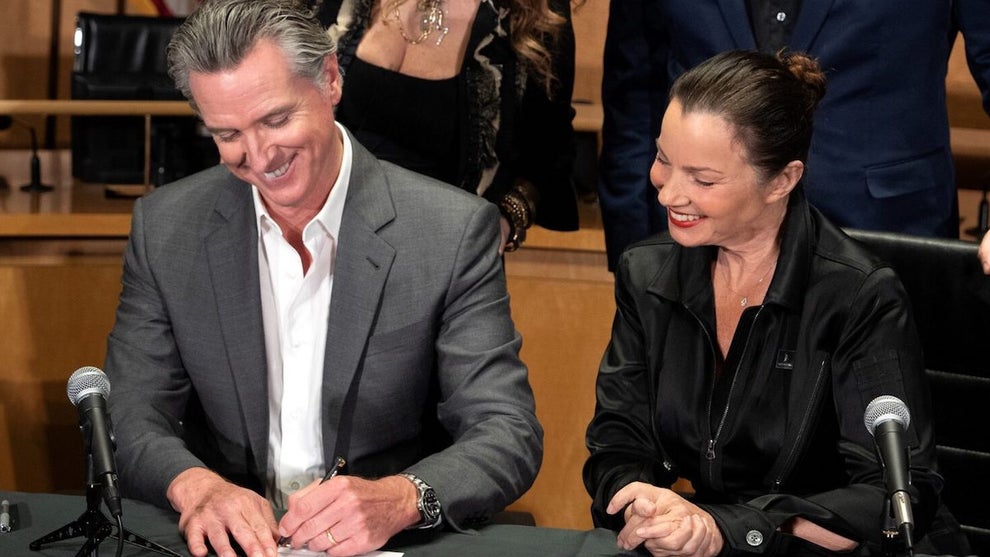 Gavin Newsom and Fran Drescher