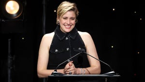 Greta Gerwig speaks onstage during the Will Rogers Motion Picture Pioneers Foundation's Pioneer Dinner
