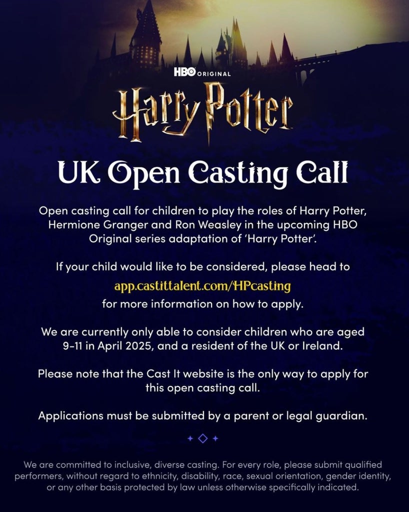 Harry Potter HBO Casting Call