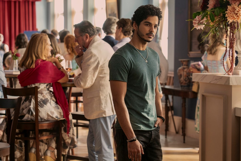 Ishaan Khattar as Shooter Dival in "The Perfect Couple." (Credit: Liam Daniel/Netflix)