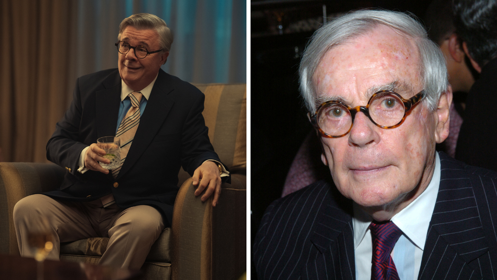 Nathan Lane as Dominick Dunne (Credit: Netflix, Getty)