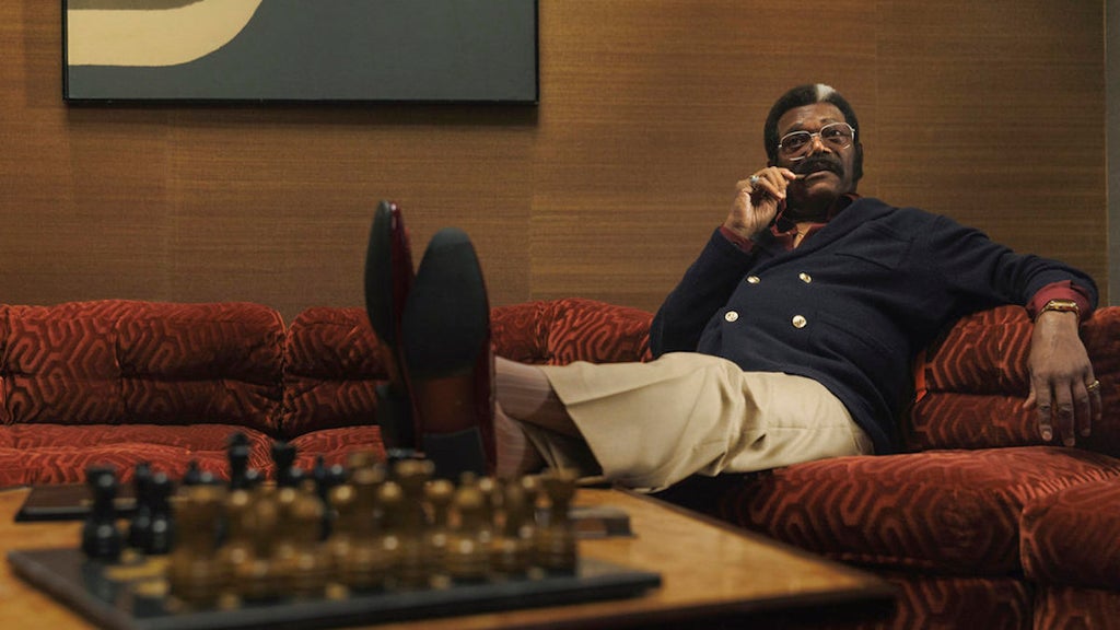 Samuel L. Jackson as Frank Moten in "Fight Night: The Million Dollar Heist" (Credit: Fernando Decillis/Peacock)