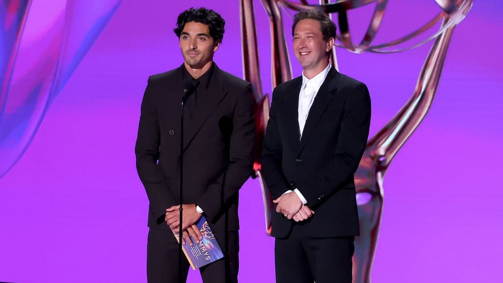 Taylor Zakhar Perez and Ebon Moss-Bachrach at the Emmys (Credit: Leon Bennet/Getty Images)