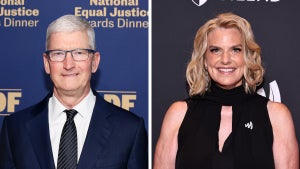 Tim Cook and Sarah Kate Ellis