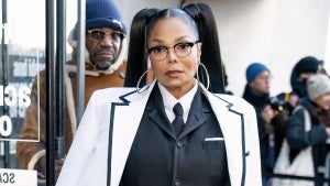 Singer/actress Janet Jackson is seen arriving to the Thom Browne fashion show during New York Fashion Week at The Shed on February 14, 2024 in New York City