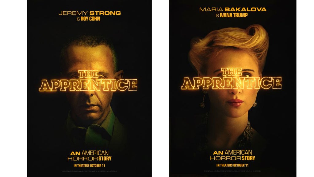 Jeremy Strong as Roy Cohn and Maria Bakalova as Ivana Trump ("The Apprentice"/Briarcliff Entertainment and Rich Spirit)