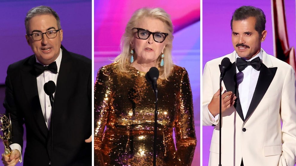 John Oliver, Candice Bergen and John Leguizamo (Getty Images)