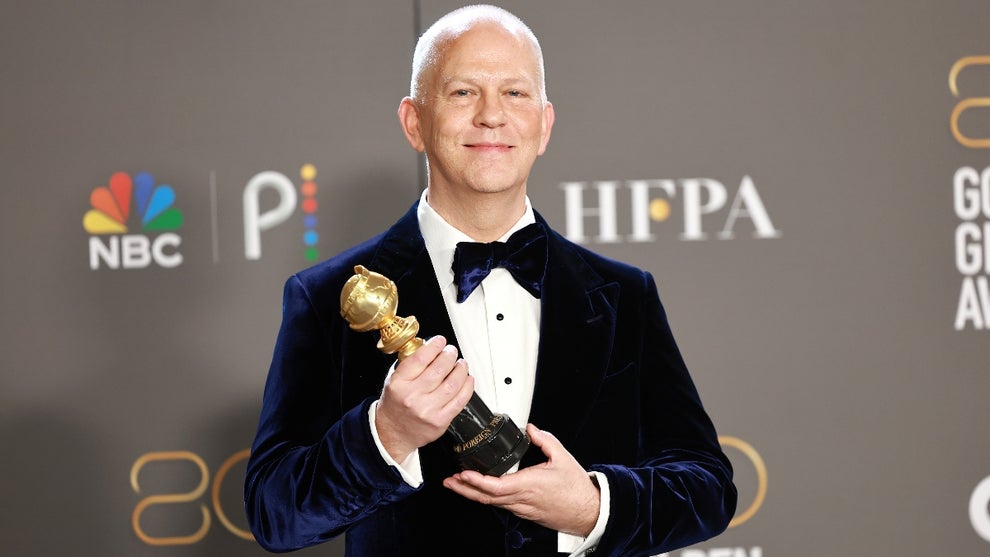 Ryan Murphy poses with the Carol Burnett Award in the press room during the 80th Annual Golden Globe Awards at The Beverly Hilton on January 10, 2023 in Beverly Hills, California