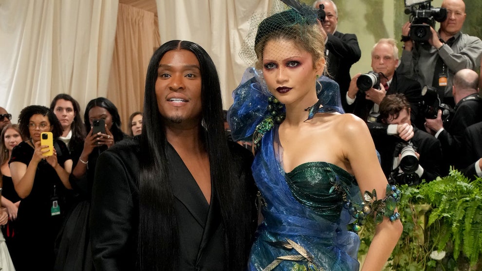 Zendaya (right) with her stylist Law Roach (left)