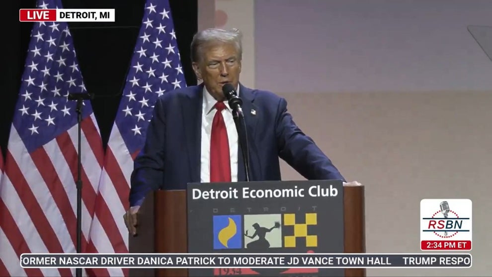 Donald Trump slurs speech, insults Detroit in aimless speech in detroit