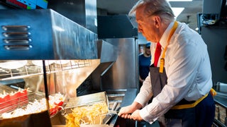 Donald Trump Does Time Working at a McDonald’s to Troll Kamala Harris | Video