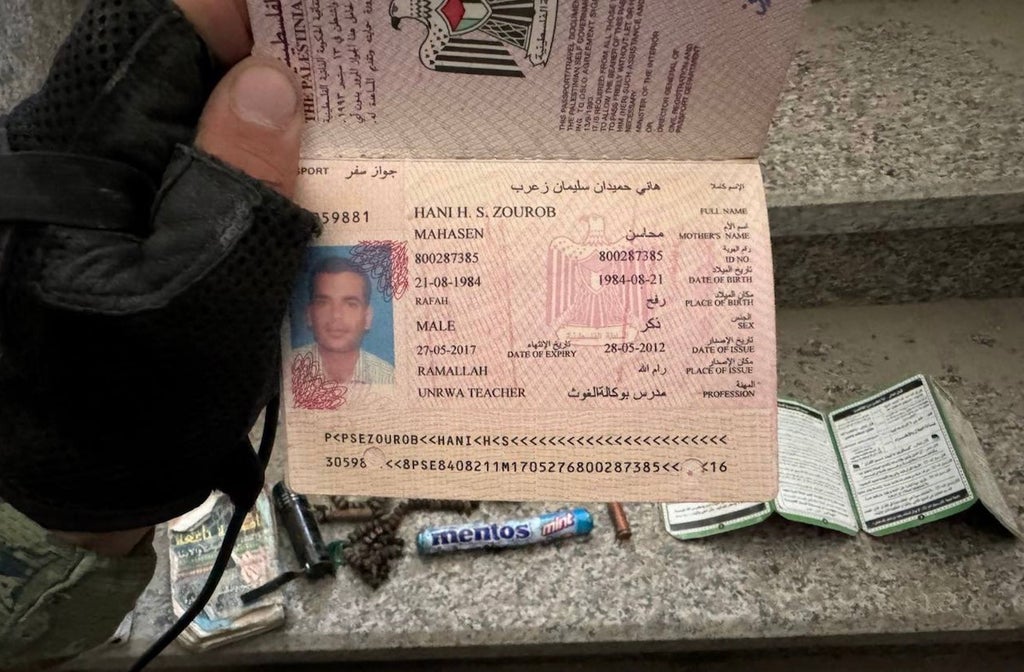 UNRWA ID found on Yahya Sinwar (Credit: @EFischberger/X)