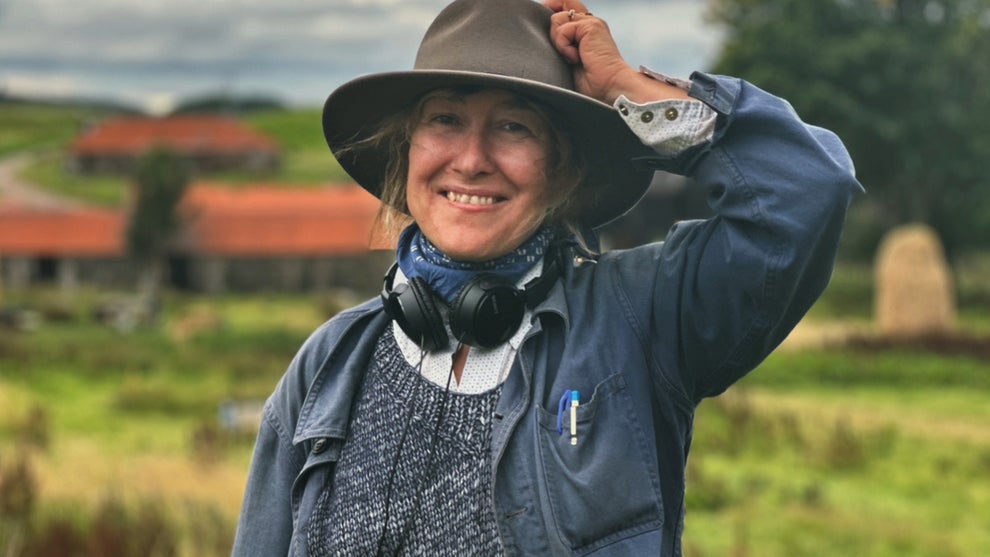 Director Athina Rachel Tsangari on the set of "Harvest" (credit: Ian Hassett)