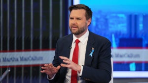 Republican vice presidential nominee, U.S. Senator J.D. Vance (R-OH) visits "The Story with Martha MacCallum" at Fox News Channel Studios on September 11, 2024 in New York City