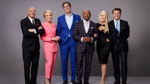 L-R: Kevin O'Leary, Barbara Corcoran, Mark Cuban, Daymond John, Lori Greiner and Robert Herjavec (ABC/Richard Middlesworth)