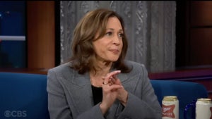 Kamala Harris on "The Late Show With Stephen Colbert" (CBS)
