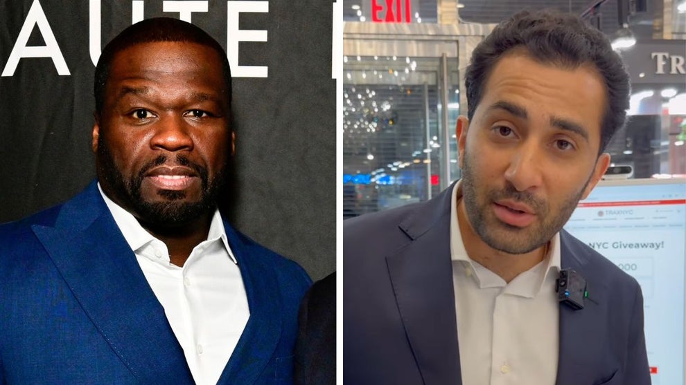 Curtis "50 Cent" Jackson and Maksud Agadjani (Getty Images, Instagram @traxnyc)