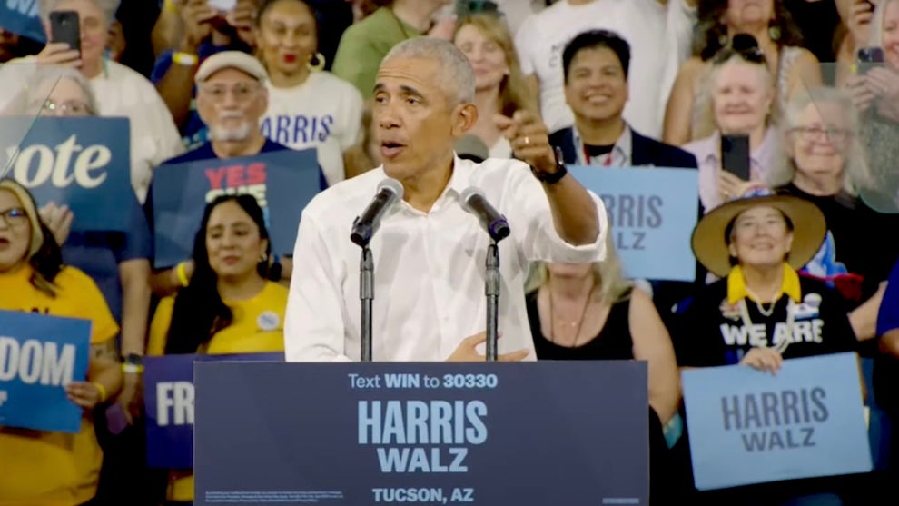 Barack Obama speaks in Tucson, AZ on Oct. 18, 2024