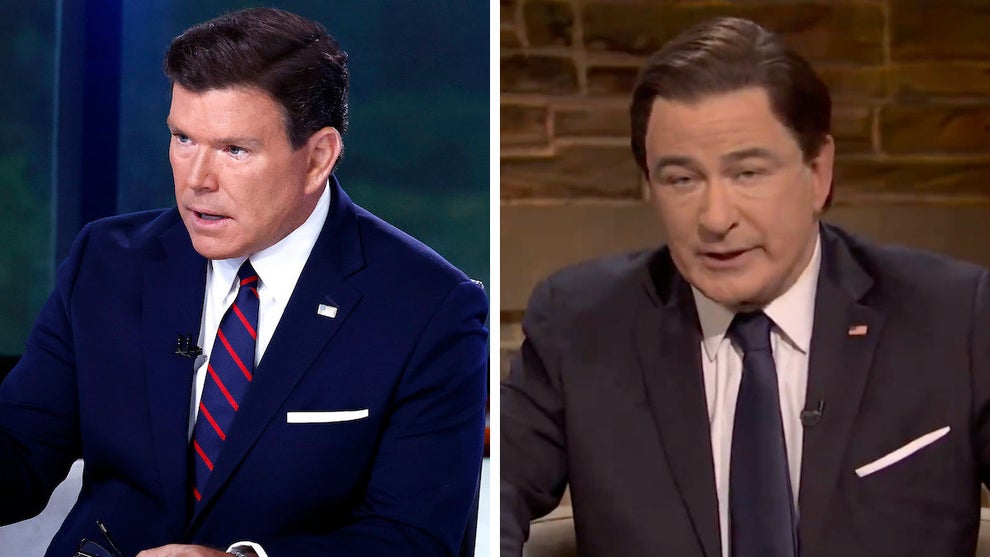 Bret Baier and Alec Baldwin (Credit: Paul Morigi/Getty Images/NBC)