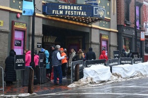 The historic Egyptian Theatre is seen in the snow at Park City during the 2024 Sundance Film Festival on January 21, 2024 in Park City, Utah. (Credit: Araya Doheny/Getty Images)