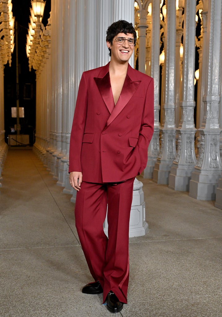 Omar Apollo arrives at the 2024 LACMA Art+Film Gala at Los Angeles County Museum of Art