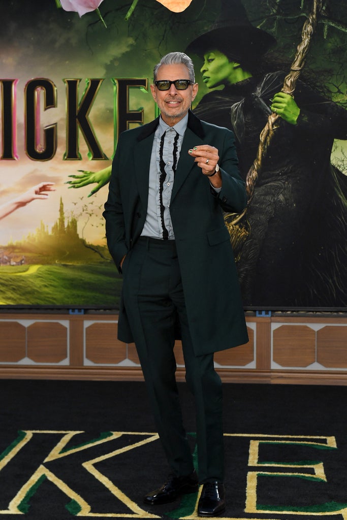 Amercican actor and musician Jeff Goldblum attends Universal's "Wicked" premiere at the Dorothy Chandler Pavilion in Los Angeles, November 9, 2024. (Photo by VALERIE MACON / AFP)