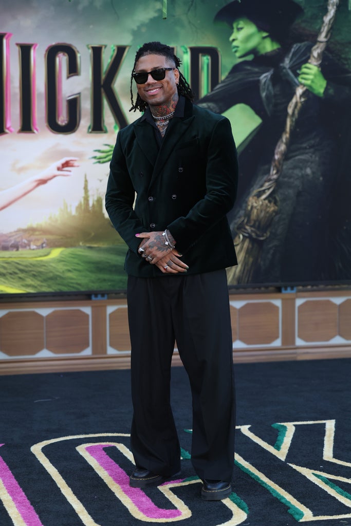 LOS ANGELES, CALIFORNIA - NOVEMBER 09: Dom Gabriel attends the Los Angeles premiere of Universal Pictures "Wicked" at Dorothy Chandler Pavilion on November 09, 2024 in Los Angeles, California. (Photo by Phillip Faraone/WireImage)