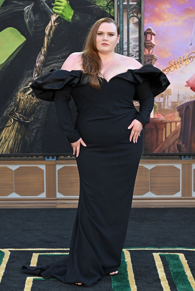 LOS ANGELES, CALIFORNIA - NOVEMBER 09: Bronwyn James attends the Los Angeles Premiere of Universal Pictures "Wicked" at Dorothy Chandler Pavilion on November 09, 2024 in Los Angeles, California. (Photo by Axelle/Bauer-Griffin/FilmMagic)