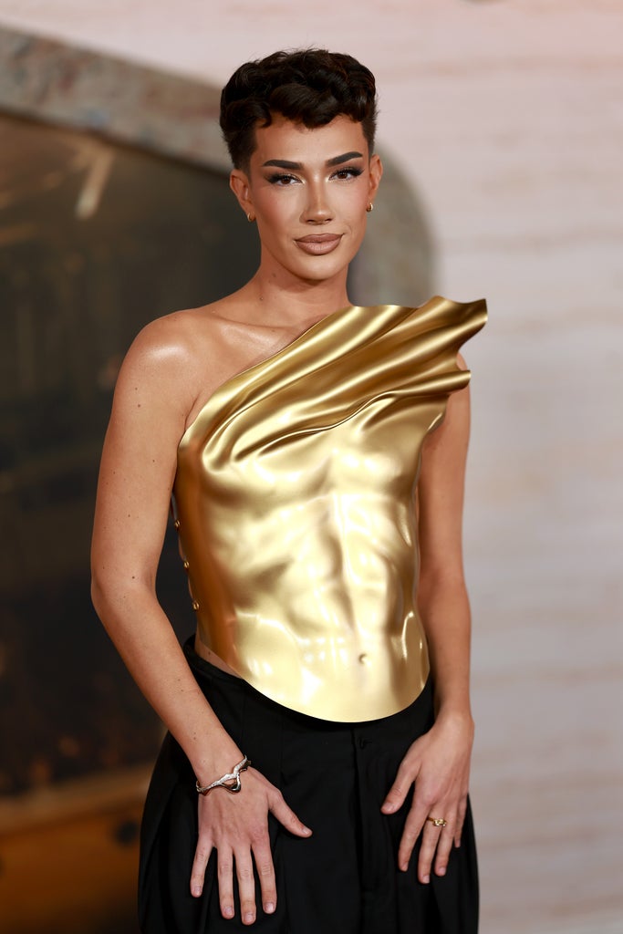HOLLYWOOD, CALIFORNIA - NOVEMBER 18: James Charles attends the Los Angeles premiere of Paramount Pictures' "Gladiator II" at TCL Chinese Theatre on November 18, 2024 in Hollywood, California. (Photo by Matt Winkelmeyer/Getty Images)
