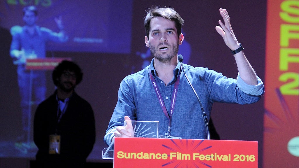 Director Jim Cummings speaks onstage at the Shorts Program Awards and Party presented by YouTube during the 2016 Sundance Film Festival at Jupiter Bowl on January 26, 2016 in Park City, Utah (Credit: Sonia Recchia/Getty Images)