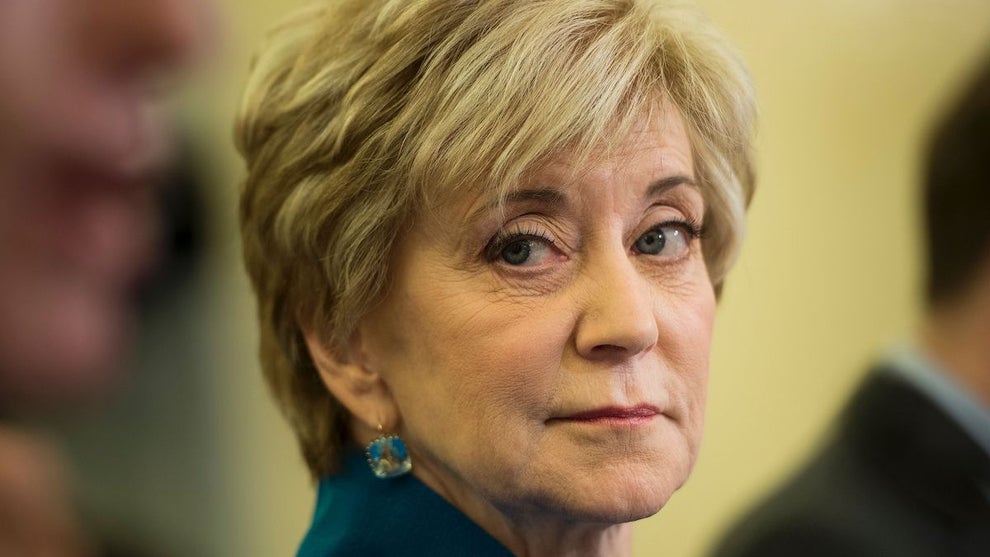 Linda McMahon, 2017 (Credit: Brendan Smialowski/AFP via Getty Images)