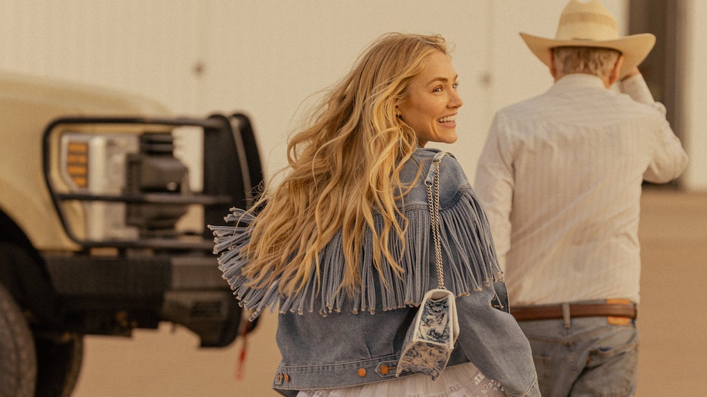 Michelle Randolph as Ainsley Norris in "Landman" streaming on Paramount+. (Credit: Emerson Miller/Paramount+)
