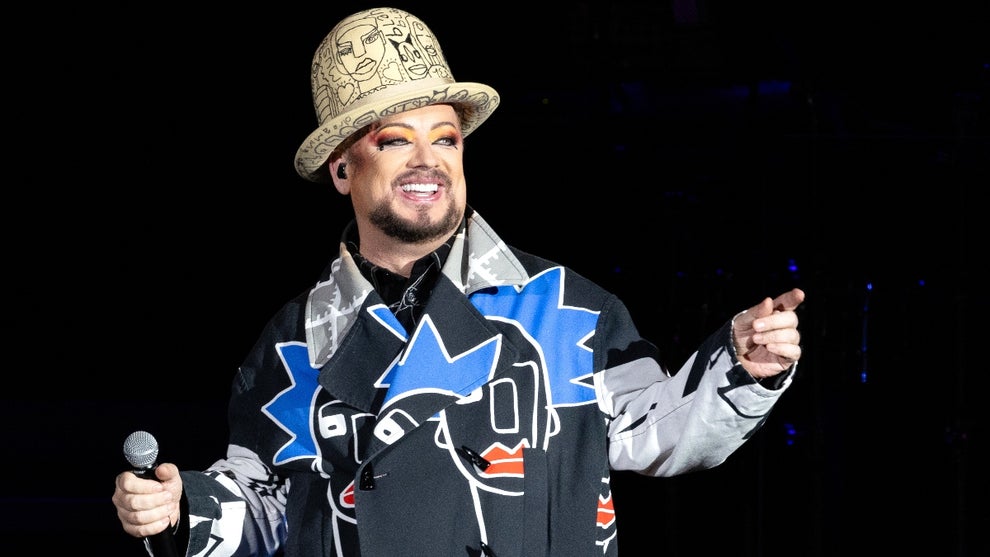 Boy George of Culture Club performs in concert during "The Letting It Go Show" at Germania Insurance Amphitheater on August 12, 2023 in Austin, Texas
