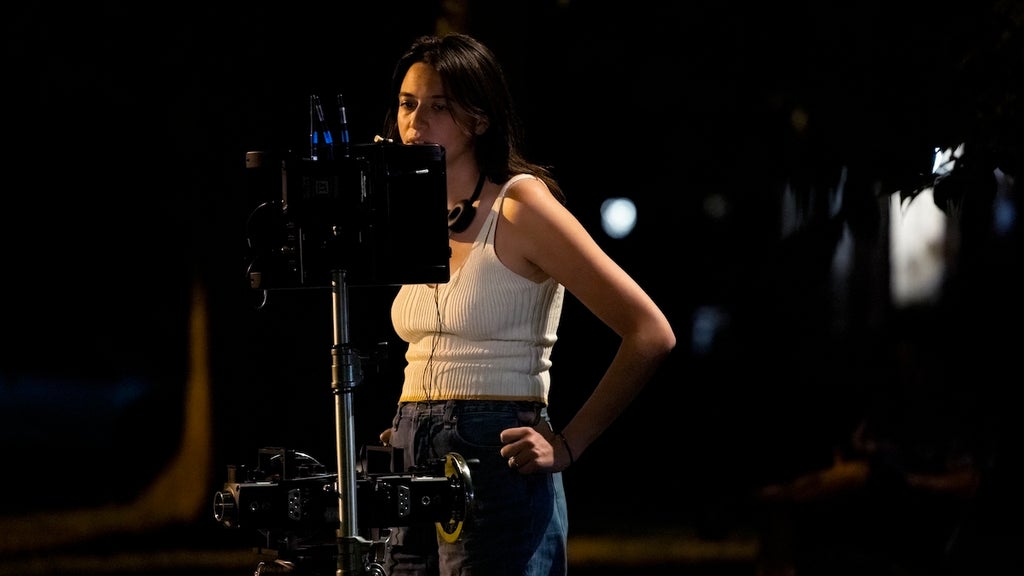Writer, director and EP Jordan Weiss on set for her film "Sweethearts" (Credit: Cara Howe/Max)