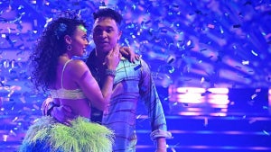Chandler Kinney and Brandon Armstrong dance a Salsa during the semi-finals of "Dancing With the Stars"