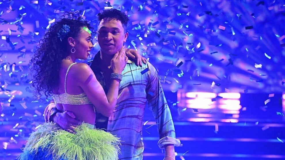 Chandler Kinney and Brandon Armstrong dance a Salsa during the semi-finals of "Dancing With the Stars"