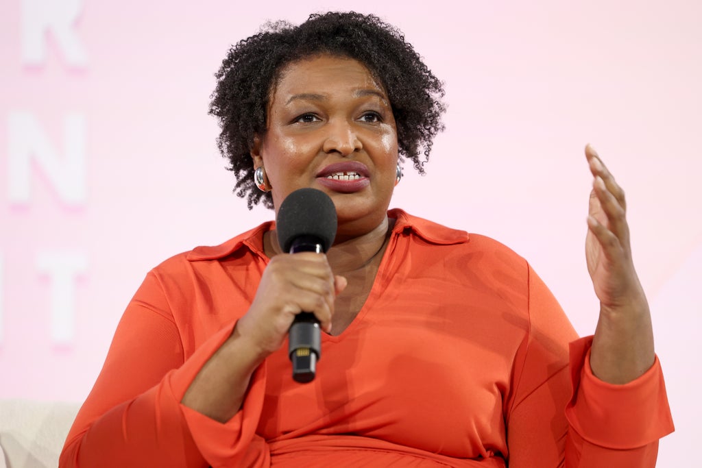 Stacey Abrams, CEO, Sage Works Productions & Senior Advisor, Rewiring America, speaks onstage during the Spotlight Conversation