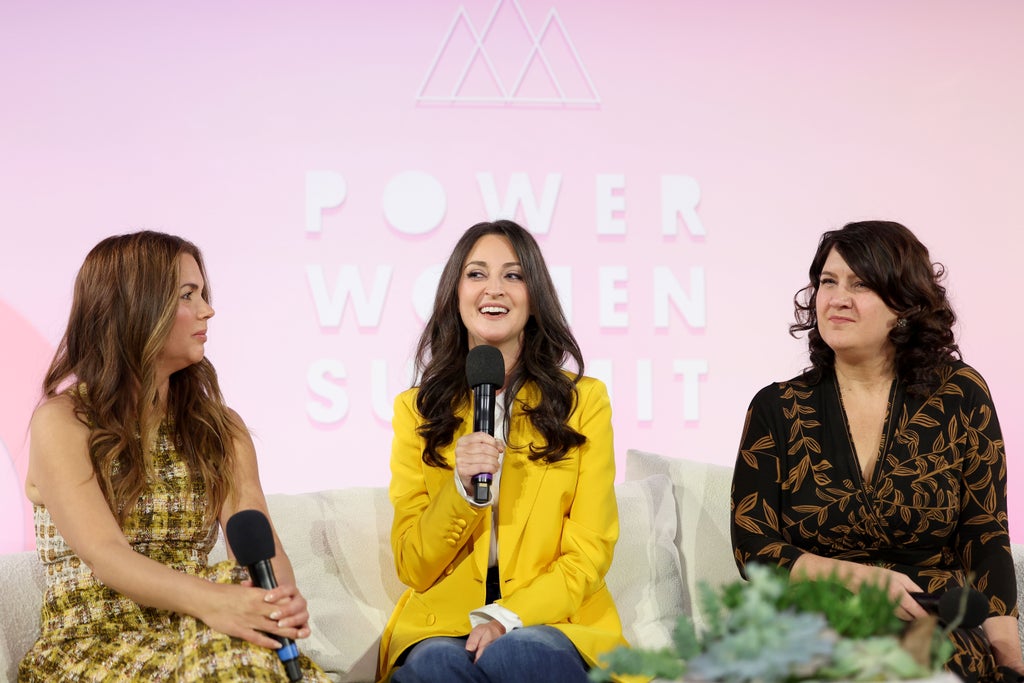 Nicole Pollard Bayme, Micaela Erlanger, and Dr. Kimberly Chrisman-Campbell, speak onstage during ‘Her Wardrobe, Her Power: The Psychology of Fashion, Confidence & Success presented by South Coast Plaza’