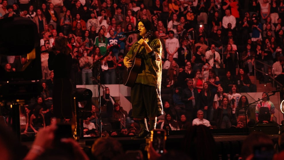 Billie Eilish performs onstage during Billie Eilish HIT ME HARD AND SOFT: THE TOUR at Madison Square Garden on October 16, 2024 in New York City