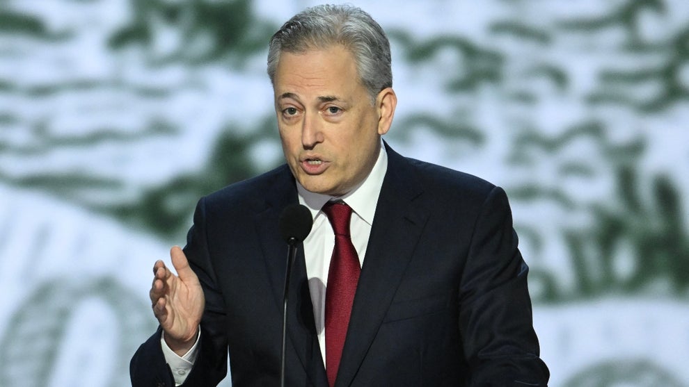 David Sacks, CEO of Yammer, speaks during the first day of the 2024 Republican National Convention at the Fiserv Forum in Milwaukee, Wisconsin, July 15, 2024