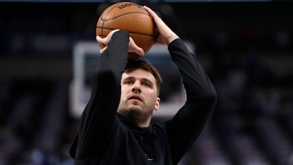Luka Doncic #77 of the Dallas Mavericks warms up before the game against the Minnesota Timberwolves at American Airlines Center on December 25, 2024 in Dallas, Texas