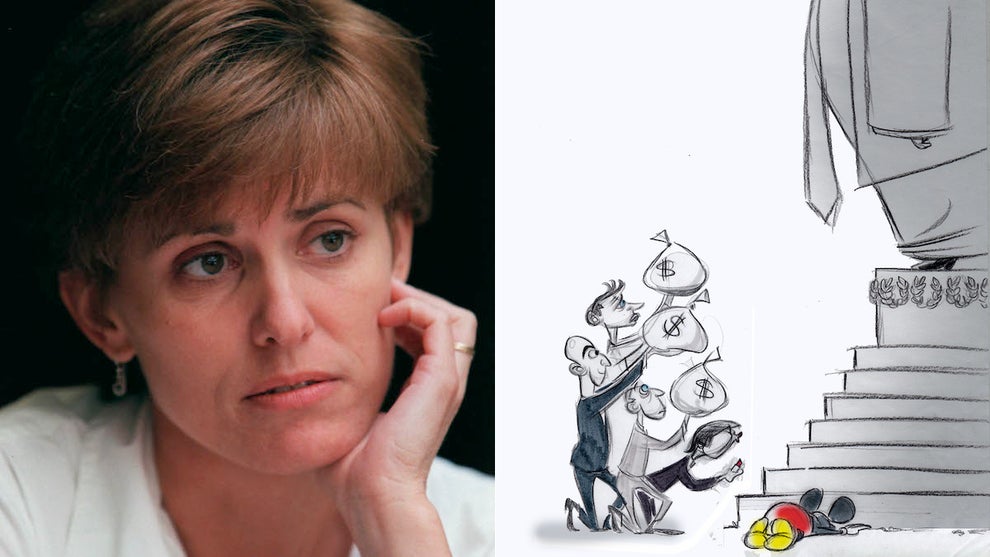 June 22, 2000 (American Association of Editorial Cartoonists) -- Minneapolis, MN--This Picture-- (head shot) Ann Telnaes is one of the few female editorial cartoonists in the nation. She works for the L.A. Times Syndicate.(Photo By RITA REED/Star Tribune via Getty Images)