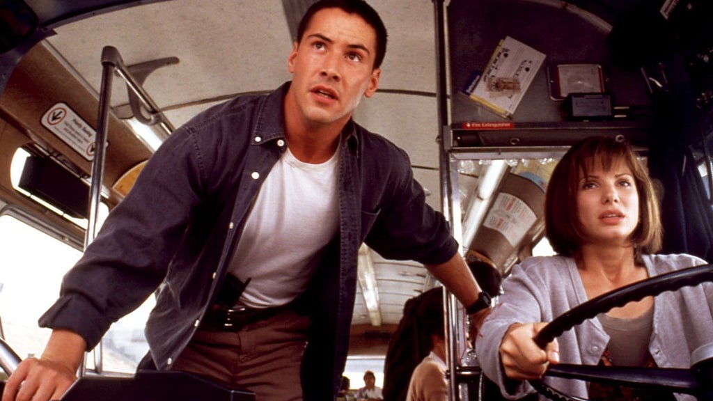 Keanu Reeves and Sandra Bullock in "Speed."