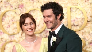 Leighton Meester and Adam Brody at the 2025 Golden Globes
